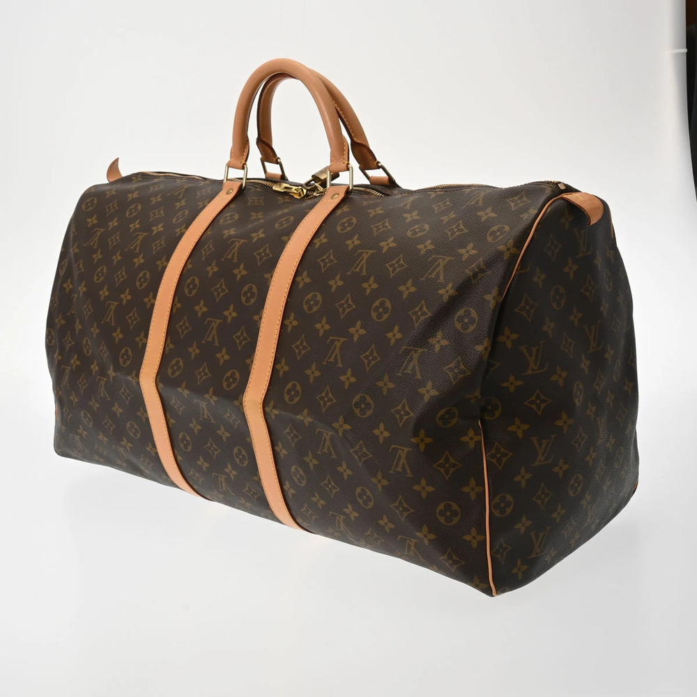 Louis Vuitton Monogram Bag Boston Brown Canvas Keepall